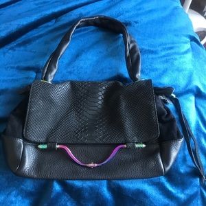 Beautiful suede and leather Aimee K. handbag